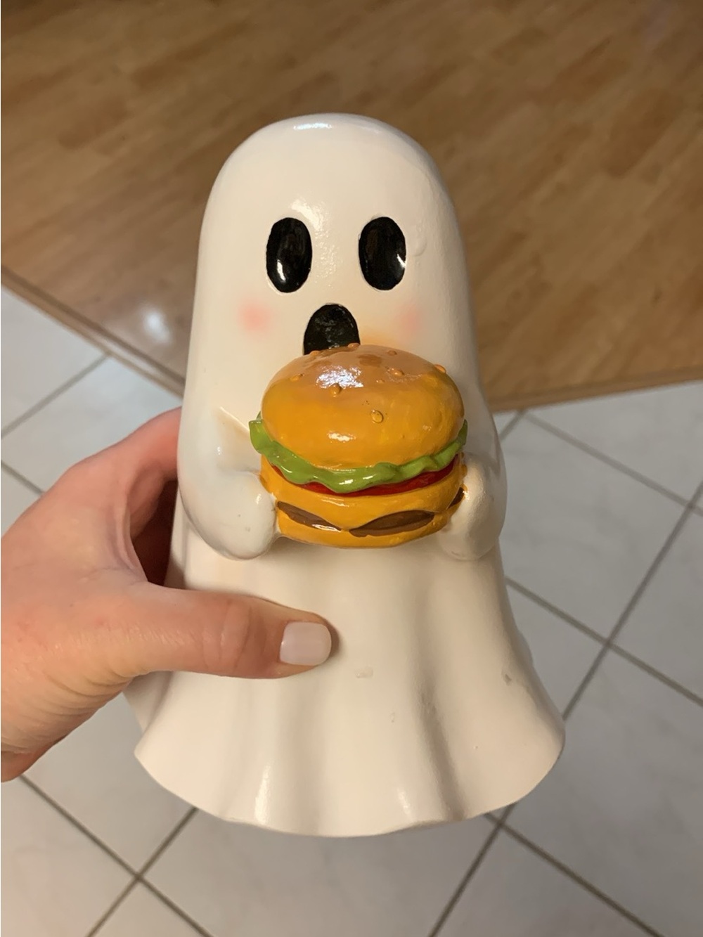 Ghost with Cheeseburger- Decorative Home Accent